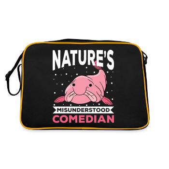 Funny Blobfish Cute Blobfish - Retro Bag - black/gold - Back