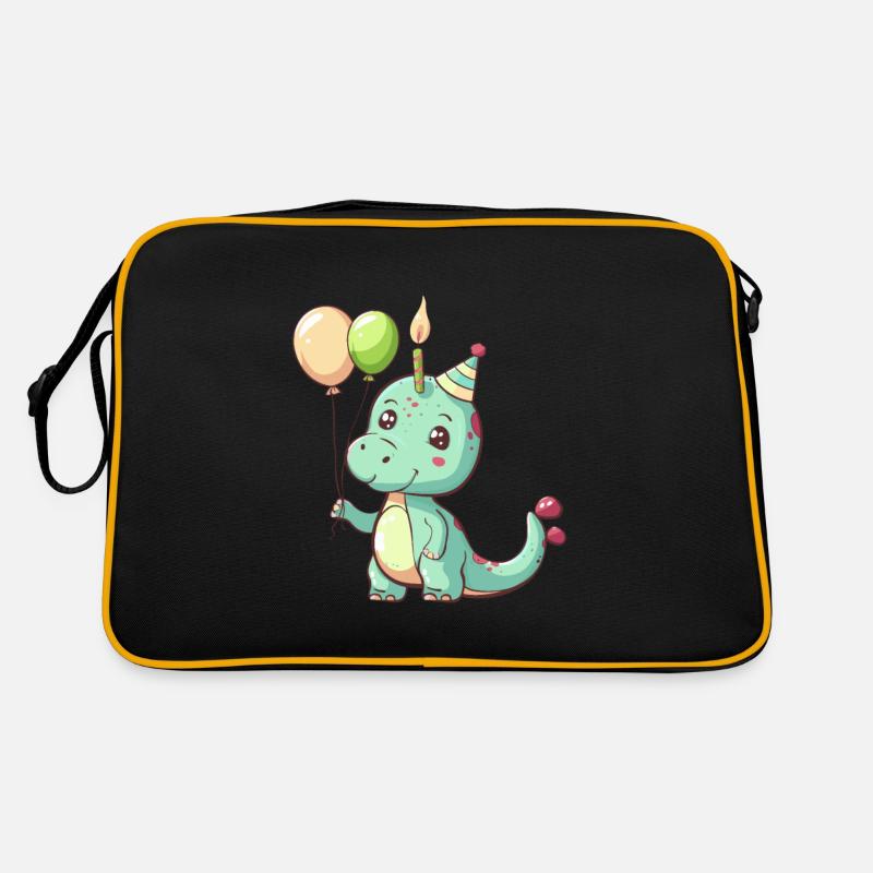 Dinosaur brontosaurus birthday comic Retro Bag