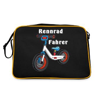 LAUFRAD Rennrad Fahrer - Retro Tasche - Schwarz/Gold - Hinten
