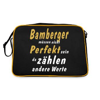 Bamberger müssen nicht Perfekt sein - Retro Tasche - Schwarz/Gold - Hinten