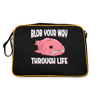 Funny Blobfish Cute Blobfish - Retro Bag - black/gold - Back
