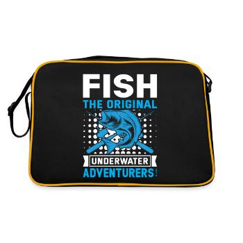 Fische: Die originalen Unterwasser-Abenteurer! - Retro Tasche - Schwarz/Gold - Hinten