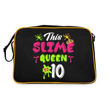 this slime queen is 10 Design for a child - Retro Bag - black/gold - Back