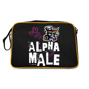 Alpha Unicorn - Cute Teddy Rides Unicorn - Retro Bag - black/gold - Back