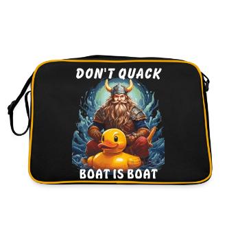 WIKINGER DON´T QUACK BOAT IS BOAT - Retro Tasche - Schwarz/Gold - Hinten