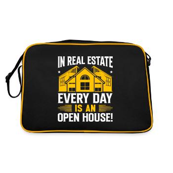 In real estate, every day is an open house! - Retro Bag - black/gold - Back