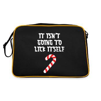 Es wird sich nicht selbst lecken - Retro Tasche - Schwarz/Gold - Hinten
