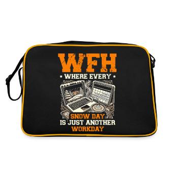 WFH where every snow day is just another working day - Retro Bag - black/gold - Back