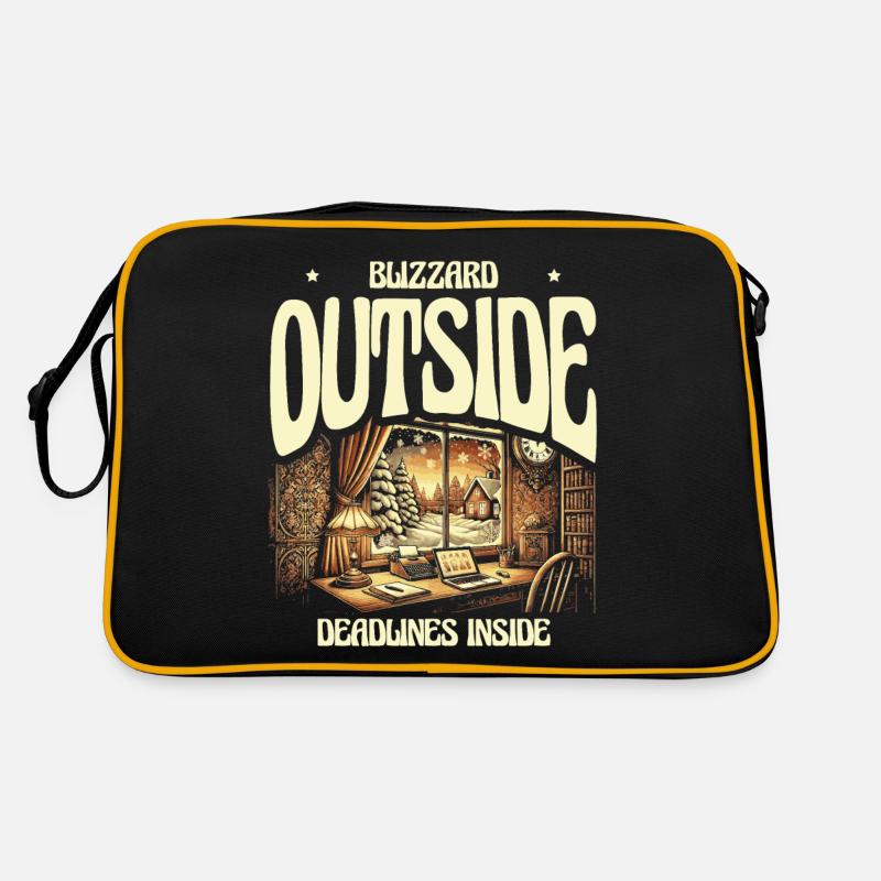 Blizzard Outside Deadlines Inside Winter Work Life Retro Tasche