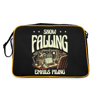 Snow-falling e-mails pile up, winter work - Retro Bag - black/gold - Back