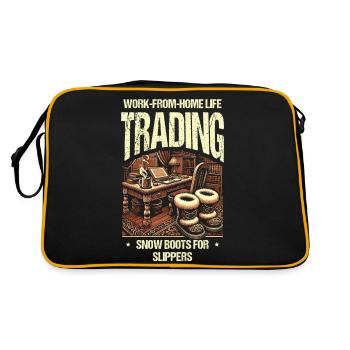Work From Home Life Swap Snow Boots Slipper - Retro Bag - black/gold - Back