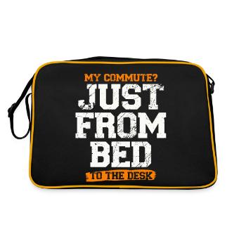 My way from bed to desk remote work fun - Retro Bag - black/gold - Back