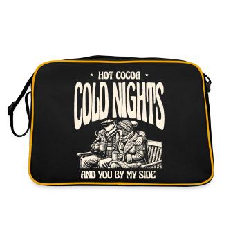 Hot cocoa, cold nights, you by side, winter love - Retro Bag - black/gold - Back