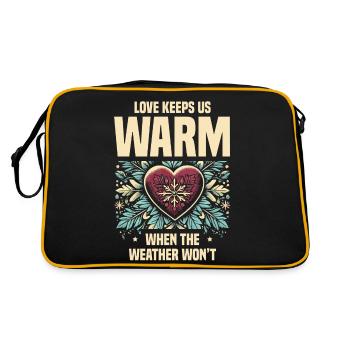 L’amour nous garde au chaud quand le temps ne joue pas le jeu - Sac Retro - noir/or - Dos