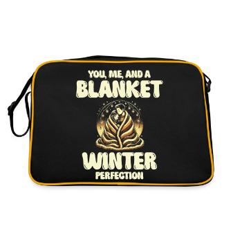 Toi, moi et couverture, Perfection hivernale, Amour, Hiver - Sac Retro - noir/or - Dos