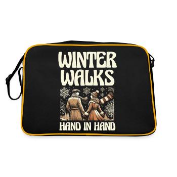 Promenades hivernales main dans la main, hiver romantique - Sac Retro - noir/or - Dos