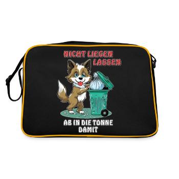 DON'T LEAVE YOUR DOG IN THE BIN - Retro Bag - black/gold - Back