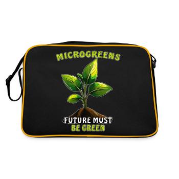 PLANTEZ DES MICRO-POUSSES L’AVENIR DOIT ÊTRE VERT - Sac Retro - noir/or - Dos
