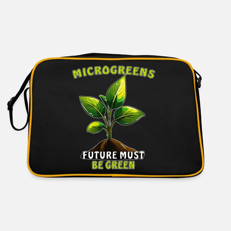 PLANTEZ DES MICRO-POUSSES L’AVENIR DOIT ÊTRE VERT - Sac Retro - noir/or