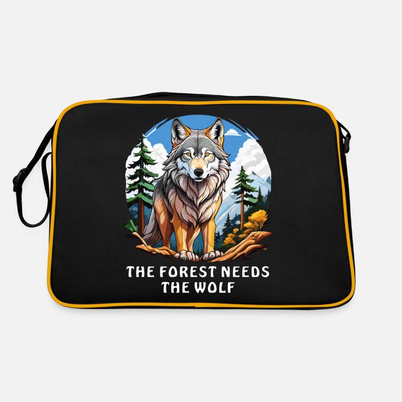 THE FOREST NEEDS THE WOLF Retro Bag