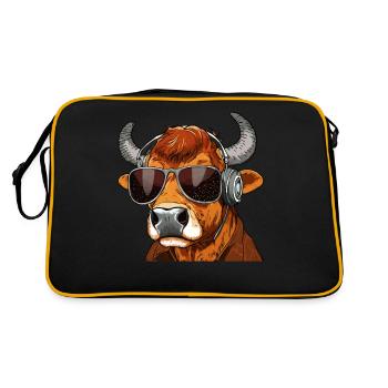 VACHE AVEC LUNETTES DE SOLEIL CASQUE - Sac Retro - noir/or - Dos