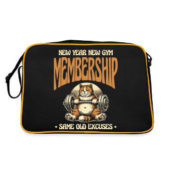 Nouvelle année, nouvelle adhésion, vieilles excuses - Sac Retro - noir/or - Dos