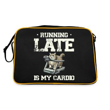 Spät zu laufen ist Cardio, Fitness-Humor Training - Retro Tasche - Schwarz/Gold - Hinten