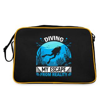 Diving: My escape from reality. - Retro Bag - black/gold - Back