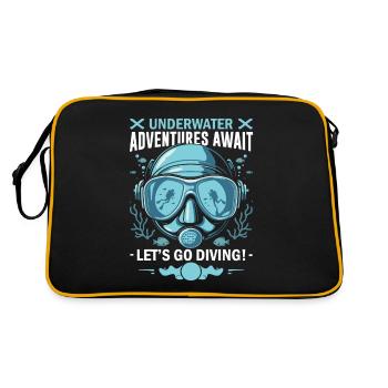 Underwater adventures await - let’s go diving! - Retro Bag - black/gold - Back