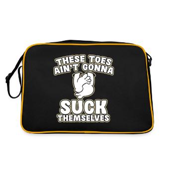 Diese Zehen Werden Sich Nicht Selbst Lutschen - Retro Tasche - Schwarz/Gold - Hinten