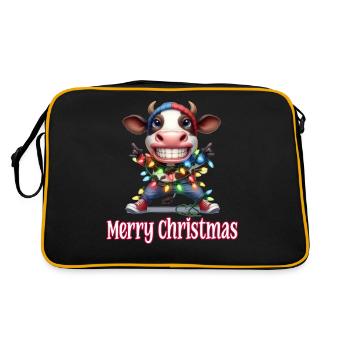 Cool Souriant Vache Fée Guirlandes Joyeux Noël - Sac Retro - noir/or - Dos
