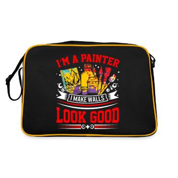 Je suis peintre, je donne une belle apparence aux murs ! - Sac Retro - noir/or - Dos