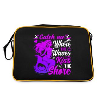 Attrape-moi là où les vagues embrassent le rivage. - Sac Retro - noir/or - Dos