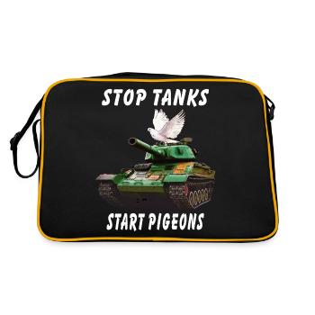 STOP TANKS START PIGEONS - Retro Bag - black/gold - Back