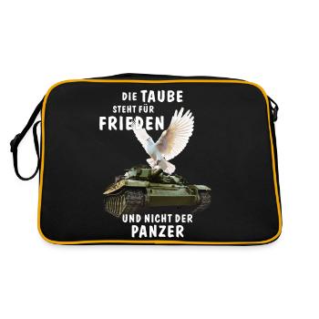 LA COLOMBE REPRÉSENTE LA PAIX - Sac Retro - noir/or - Dos