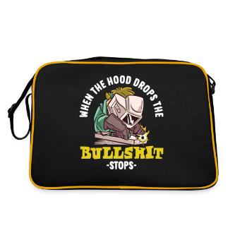 Wenn Der Helm Fällt Stoppt Der Unsinn Kreativer - Retro Tasche - Schwarz/Gold - Hinten