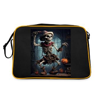 Troll Scarecrow in a Haunted House, Halloween - Retro Bag - black/gold - Back