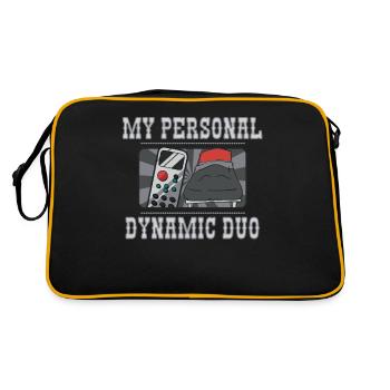Mein Persönliches Dreamteam Fernbedienung Und - Retro Tasche - Schwarz/Gold - Hinten