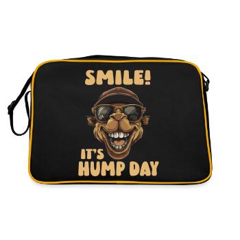 Smile! It's Wednesday, camel with sunglasses - Retro Bag - black/gold - Back