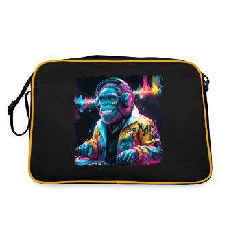 Dj Rave Festival Cool Monkey Avec Casque Soirée - Sac Retro - noir/or - Dos