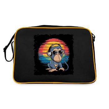 Dj Rave Festival Cool Monkey Avec Casque Soirée - Sac Retro - noir/or - Dos