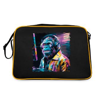 Dj Rave Festival Cool Monkey Avec Casque Soirée - Sac Retro - noir/or - Dos