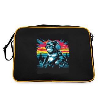 Dj Rave Festival Cool Monkey Avec Casque Soirée - Sac Retro - noir/or - Dos
