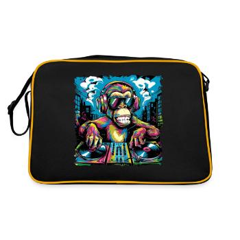 Dj Rave Festival Cool Monkey Avec Casque Soirée - Sac Retro - noir/or - Dos