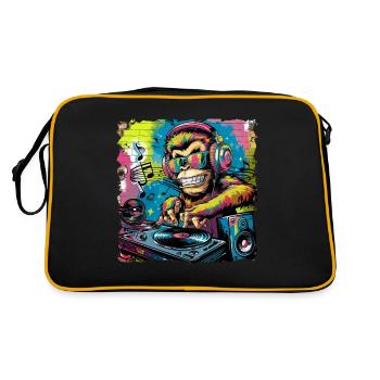 Dj Rave Festival Cool Monkey Avec Casque Soirée - Sac Retro - noir/or - Dos