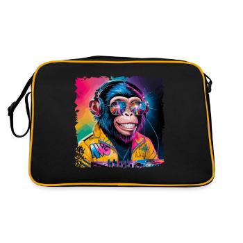 Dj Rave Festival Cool Monkey Avec Casque Soirée - Sac Retro - noir/or - Dos