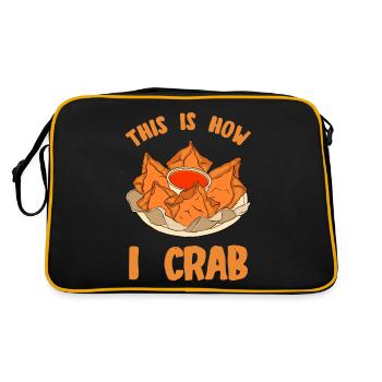 Crabe Rangoon Asie Nourriture - Sac Retro - noir/or - Dos