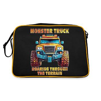 CAMION RUGISSANT SUR LE TERRAIN - Sac Retro - noir/or - Dos