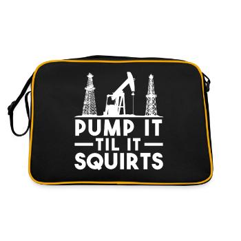 Pump It Til Sgicrts Pompes à huile Humour - Sac Retro - noir/or - Dos