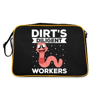Mignon ver drôle vers de terre vers de terre - Sac Retro - noir/or - Dos